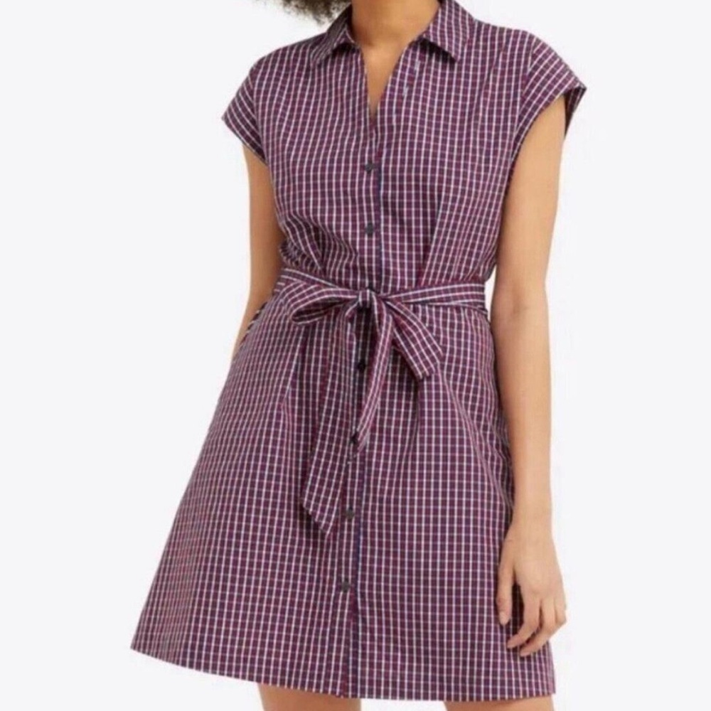 Draper James Size 2X Trisha Shirtdress Cotton Dress Poplin Gingham with Belt!